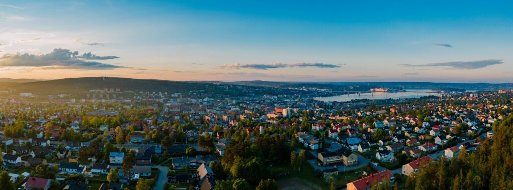 Panoramabild över Sundsvall